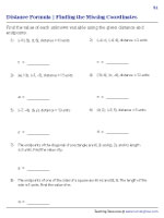 Finding the Missing Coordinates Using the Distance Formula