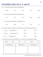 Divisibility Rules for 2, 5, and 10