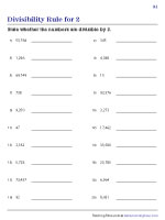Divisibility Rules Worksheets