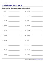 Divisibility Rule for 4 Worksheets