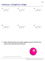 2-Digit by 1-Digit Division with Word Problems