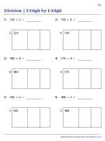 3-Digit by 1-Digit Division - Area Model