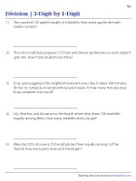 Solving Word Problems - 3-Digit by 1-Digit Division