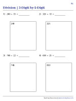 3-Digit by 2-Digit Division - Area Model