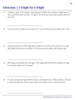 Solving Word Problems - 3-Digit by 2-Digit Division