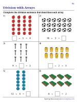 Completing Division Sentences Using Arrays