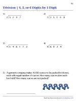 Multi-digit by 1-Digit Division with Word Problems