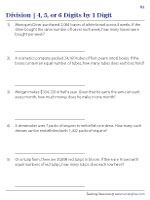 Solving Word Problems - Multi-digit by 1-Digit Division
