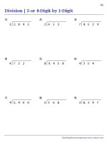 Dividing 3 or 4-Digit by 1-Digit Numbers