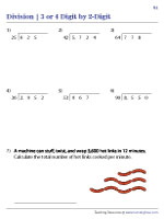 3 or 4-Digit by 2-Digit Division with Word Problems