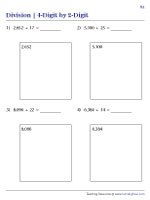 4-Digit by 2-Digit Division - Area Model