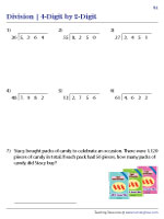 4-Digit by 2-Digit Division with Word Problems