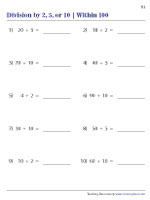 Dividing Numbers by 2, 5, and 10