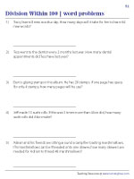 Division Within 100 - Word Problems