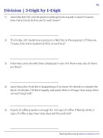 Division Word Problems Worksheets