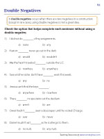 Completing Sentences with Correct Words to Avoid Double Negatives