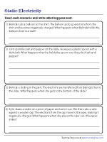 Static Electricity Worksheets