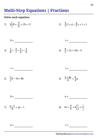 Multi-Step Equations with Fractions