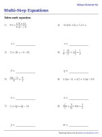 Multi-Step Equations - Mixed Review
