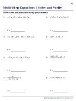 Solve and Verify - Multi-Step Equations