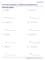 Addition and Subtraction - Decimals