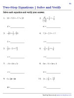 Solve and Verify - Two-Step Equations