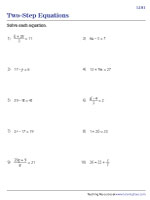 Two-Step Equations - Level 1