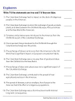 Statements on Columbian Exchange | True or False