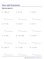 Exponents Worksheets