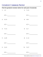 Factoring Worksheets | Factors and Multiples