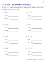 GCF and Distributive Property