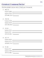 Finding GCF by Listing Common Factors - Difficult