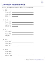 Finding GCF by Listing Common Factors - Easy