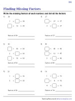 Missing Factors - Easy