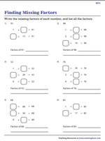 Missing Factors - Moderate