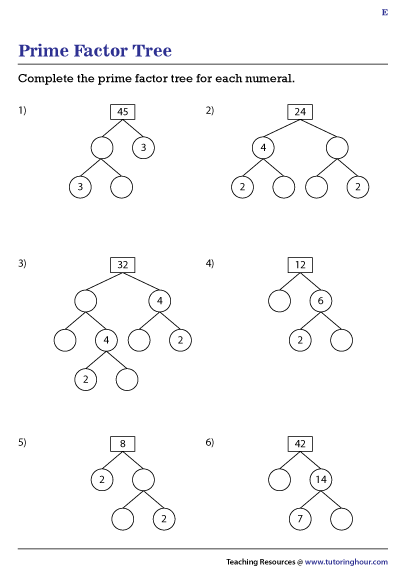 prime-factor-tree-worksheets