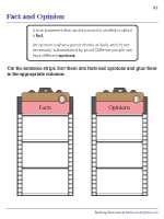 Sorting Facts and Opinions - Cut and Glue