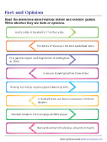 Identifying Facts and Opinions - Sports-Themed