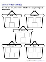 Sorting Food into Groups - Cut and Glue