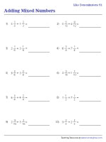 Adding Mixed Numbers with Same Denominators