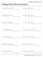 Adding 3 Mixed Numbers with Unlike Denominators