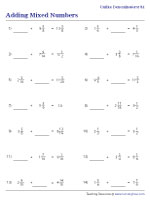 Adding Mixed Numbers with Unlike Denominators - Missing Fractions