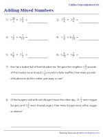 Adding Mixed Numbers with Unlike Denominators - With Word Problems