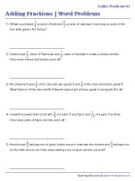 Solving Word Problems with Unlike Fractions - Customary