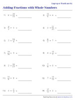 Adding Improper Fractions with Whole Numbers