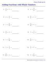 Adding Fractions with Whole Numbers