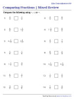 Fraction Comparison - Like Denominators - Review 2