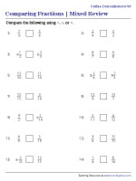 Fraction Comparison - Unlike Denominators - Review 2