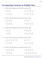 Decomposing Fractions in Multiple Ways | Worksheet #1