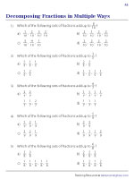 Decomposing Fractions in Multiple Ways | Worksheet #2